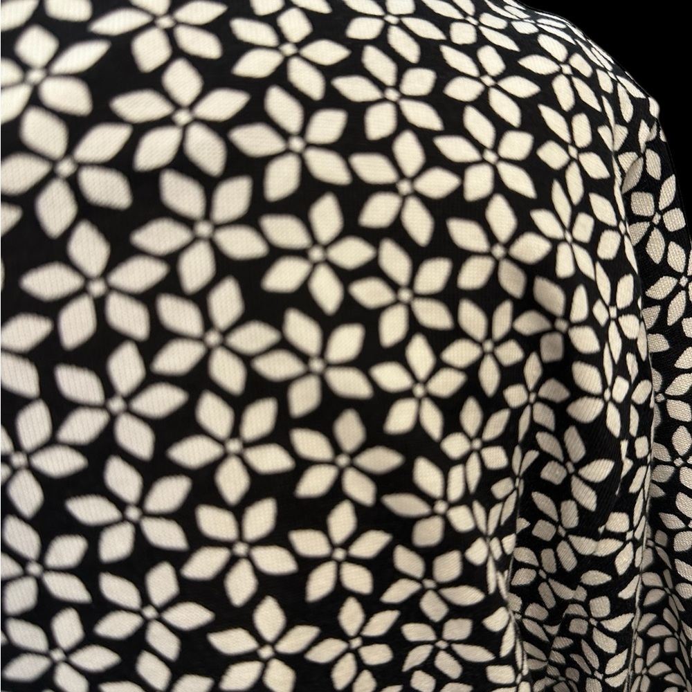 Diane Von Furstenberg DVF Reina Silk Blend Shift Dress Daisy Black/White Sz 12 - Picture 9 of 14